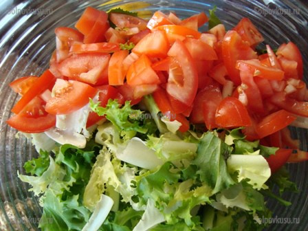 Салат из карпаччо с овощами